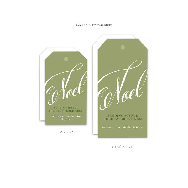 Noel Holiday Gift Tag in Blue