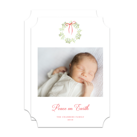 Christmas Wreath Holiday Card / Birth Announcement