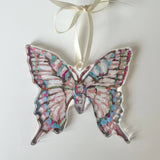 Pink Butterfly Acrylic Christmas Ornament
