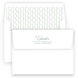 Green Double Wavy Border Landscape Full Picture Holiday Card