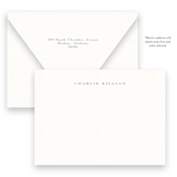 Men's Royal Blue Monogram with Double Border Stationery