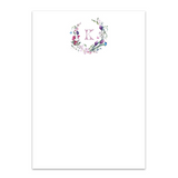 Women's Watercolor Crest Monogram Custom Notepad