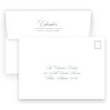 Green Double Wavy Border Landscape Full Picture Holiday Card