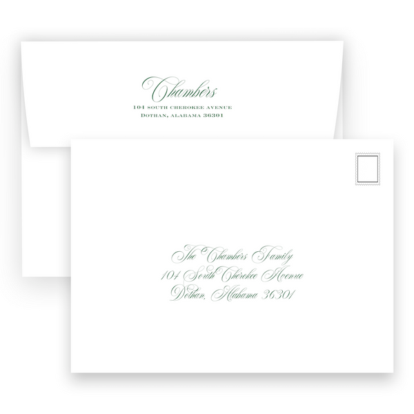 Green Double Wavy Border Portrait Holiday Card