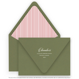 Red & White Vintage Border with Wreath Landscape Holiday Card