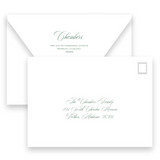 Green Double Wavy Border Landscape Full Picture Holiday Card