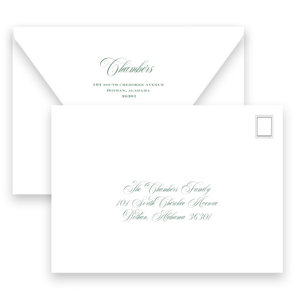 Green Double Wavy Border Portrait Holiday Card