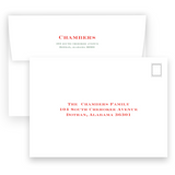 Watercolor Red Berry Holly Garland with Lattice Back Landscape Holiday Card