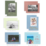 "Merry Christmas" Landscape Green on Green Foil Printed Photo Attached Holiday Card