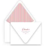 Red & White Vintage Border with Wreath Landscape Holiday Card