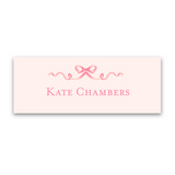 Girl's Watercolor Pink Bow Vinyl Sticker Label