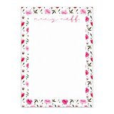 Women's Bold Pink Floral Custom Notepad