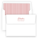 Red & White Vintage Border with Wreath Landscape Holiday Card