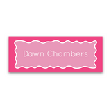 Girl's Monochromatic Wavy Border Vinyl Sticker Label