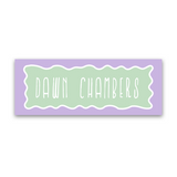 Girl's Two-Tone Wavy Border Vinyl Sticker Label