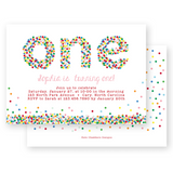 Sprinkles & Confetti ONE Kids Birthday Party Invitation