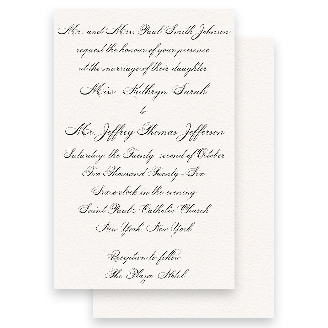Diplomatic Invite Simple Black Script Diplomatic Font Wedding Invitation ...