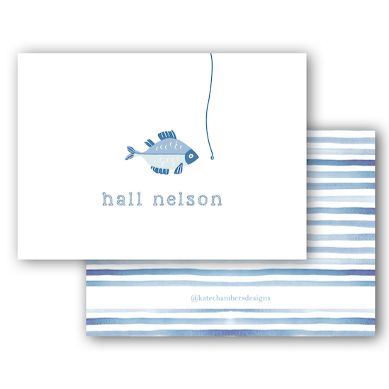 business card fish hook Boy's Fish and Hook Enclosure Card
