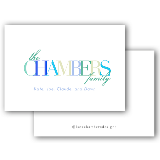 Simple Multi-color Block Font Family Enclosure Card – KateChambersDesigns