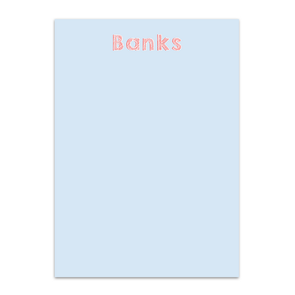 Boy's Textured Font Colored Custom Notepad
