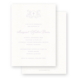 Lilac Crest with Cross Baptism Invitation