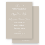 Classic Taupe with Florals Rehearsal Dinner Invitation