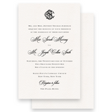 Simple Black Traditional Monogram Switzerland Mixed Font Wedding Invitation