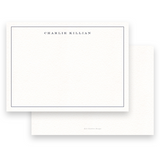 Men's Black Simple Thin Border Stationery