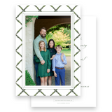 Watercolor Garland Lattice Portrait Holiday Card