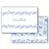 Vintage Botanical Blue Toile with Border Landscape Women's Enclosure Card
