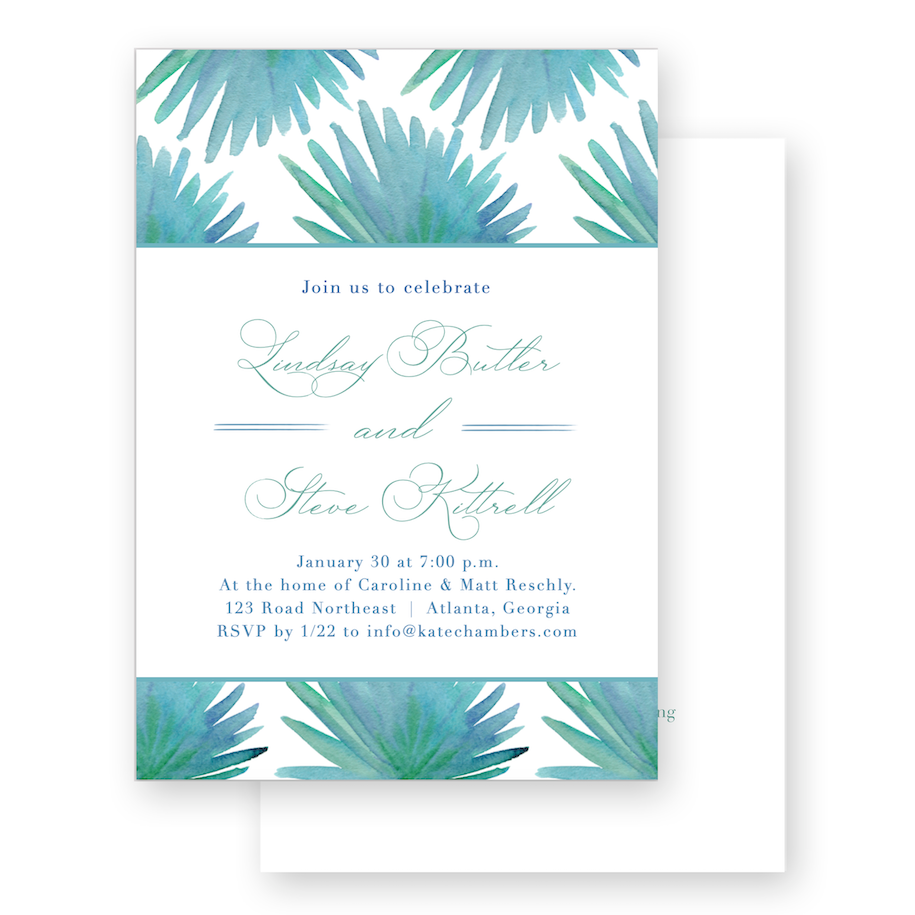 Summer Fiesta with Horizontal Palm Border Couples Shower Invitation