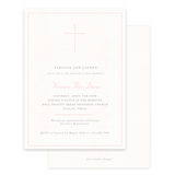 Pink Cross Baptism Invitation