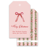 Pink and Red Merry Christmas Holiday Gift Tag