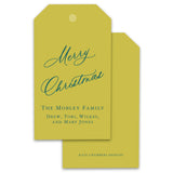 Chartreuse and Teal Christmas Holiday Gift Tag