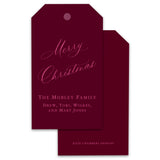 Claret and Pink Christmas Holiday Gift Tag