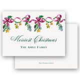 Watercolor Plum Ribbon Garland Christmas Holiday Enclosure Card