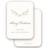 Simple Green Laurel Merry Christmas Holiday Enclosure Card