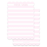 Girl's Pink Stripe with Scallop Die Cut Border Stationery