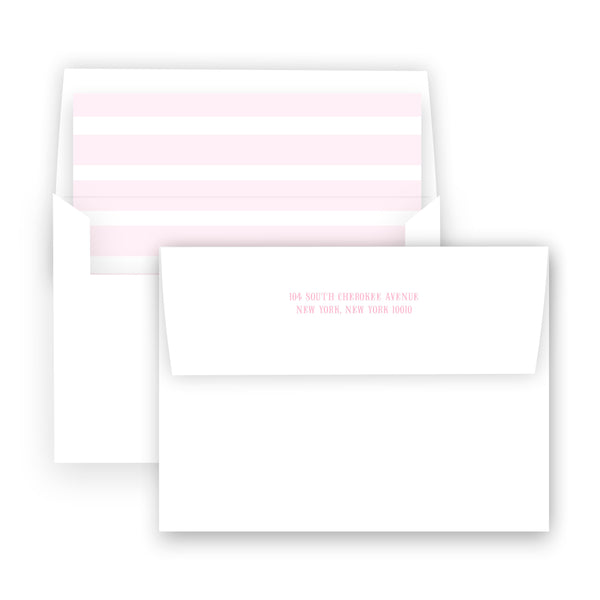 Girl's Pink Stripe with Scallop Die Cut Border Stationery