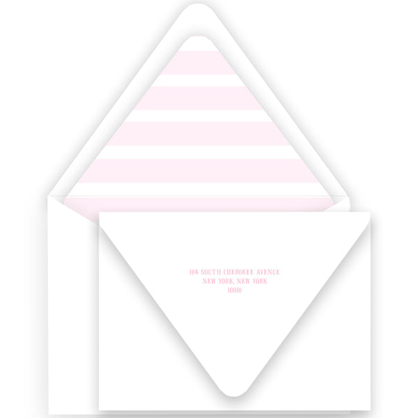 Girl's Pink Stripe with Scallop Die Cut Border Stationery