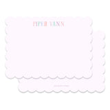 Girl's Lilac Scallop Die Cut Border Landscape Stationery
