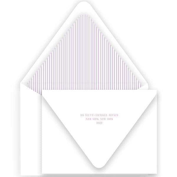 Girl's Lilac Scallop Die Cut Border Landscape Stationery