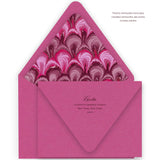 Burgundy and fuchsia "Merry Merry" + stars Holiday Card