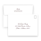 Burgundy and fuchsia "Merry Merry" + stars Holiday Card