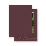 Chartreuse on burgundy "Merry" Holiday Card