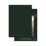 Blue and Forest "Merry Christmas " Holiday Card