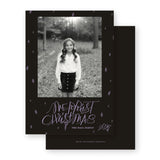 Chocolate and lilac  "Merriest Christmas " Holiday Card