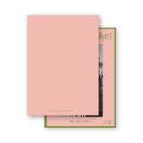 Green and Palm Beach pink "Merriest Christmas " Holiday Card