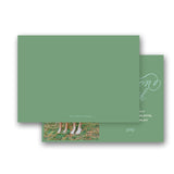 Baby Blue and park green "Peace on Earth" Holiday Card