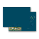 Park green on teal blue "Peace on Earth" Holiday Card